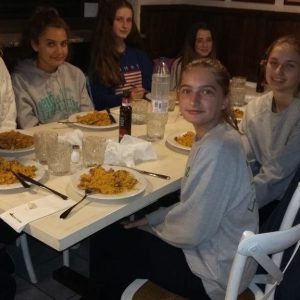 students having food