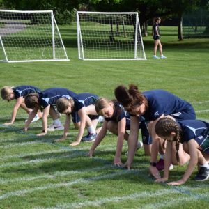 students getting ready for a race