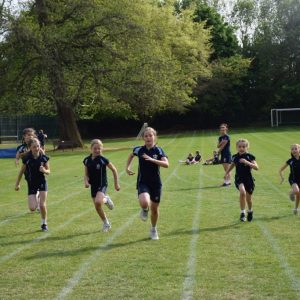 students running a race