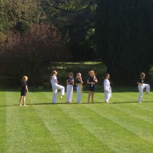 taekwondo prep on the lawn