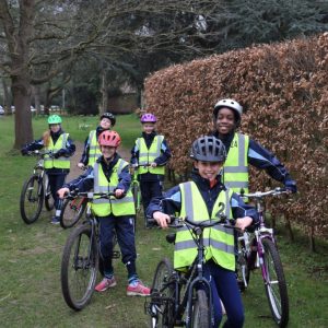 students on bikes