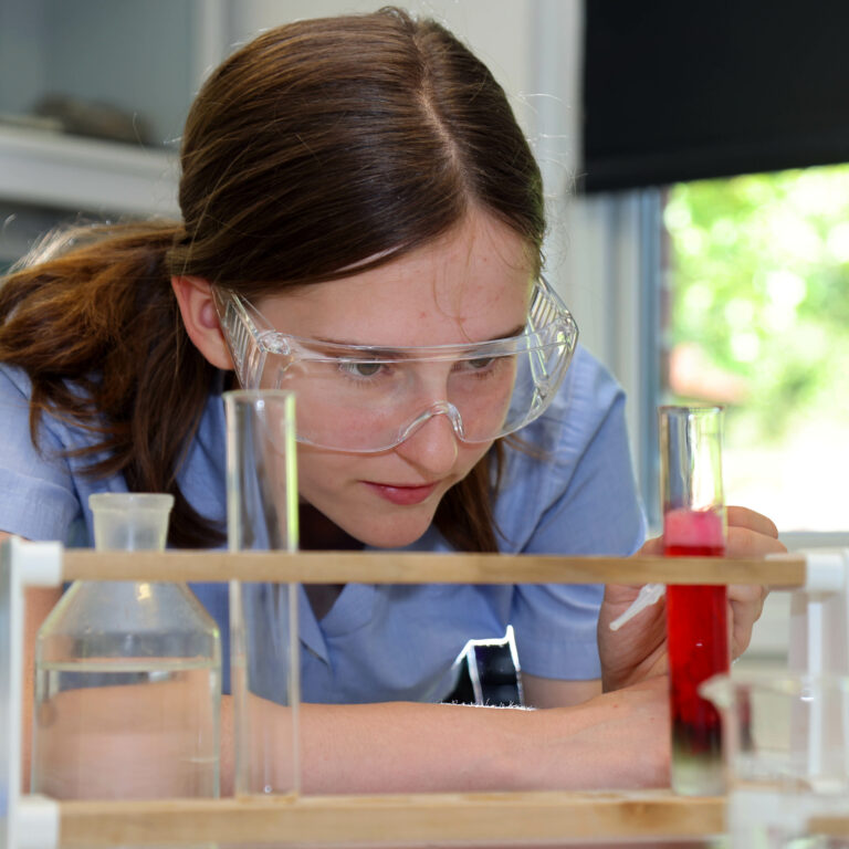 student in a lab