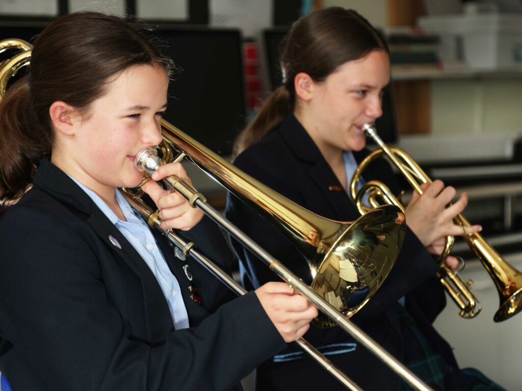 students playing instruments