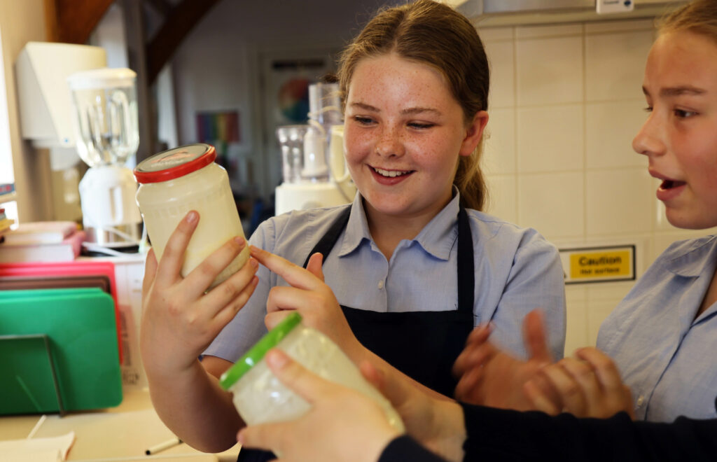 Cooking lesson in school